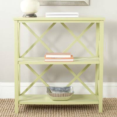 Sadie 35.6x22 H x 33.5x22 W Solid Wood Etagere Bookcase Beachcrest Home Color: Split Pea