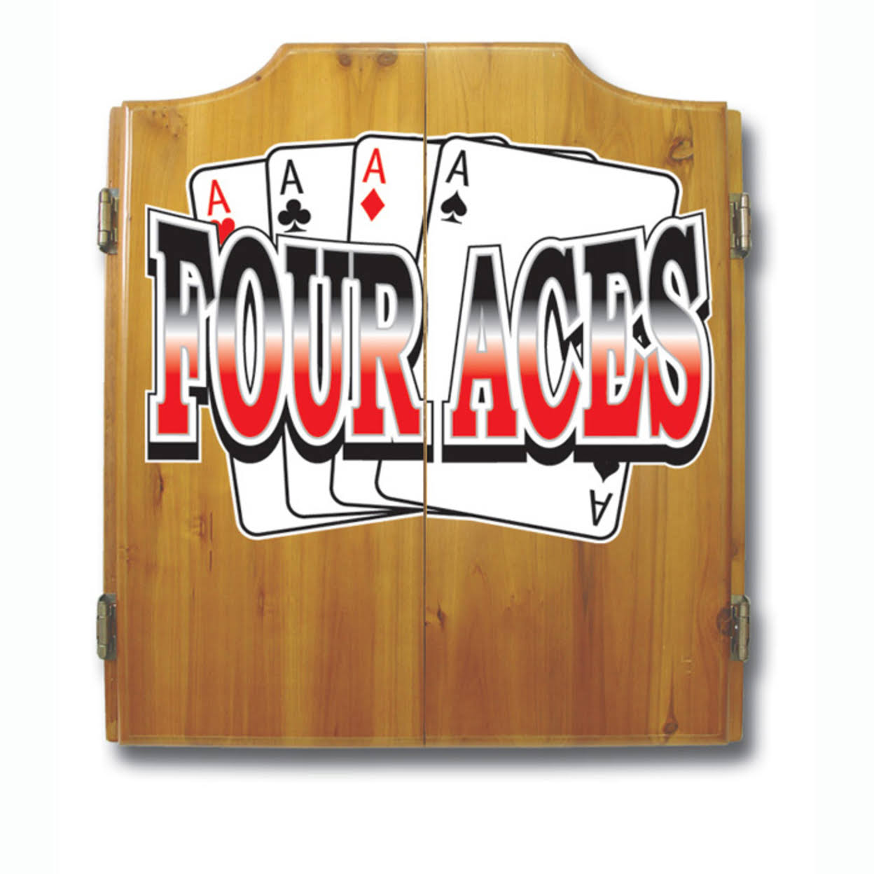 Trademark Four Aces Dart Cabinet Includes Darts and Board
