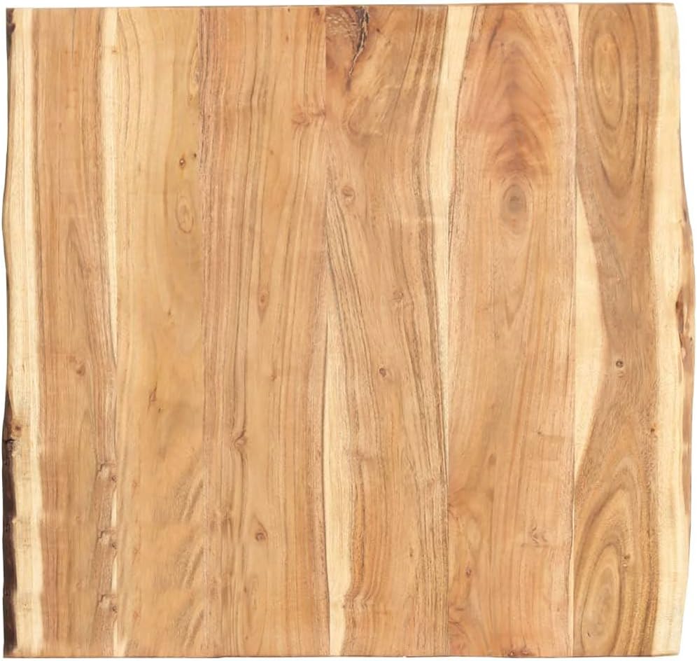 vidaXL Solid Acacia Wood Table Top Kitchen Dining Dinner Room Live Edge Tree Log Desk Living Room Replacement Wooden Home Interior 47.2