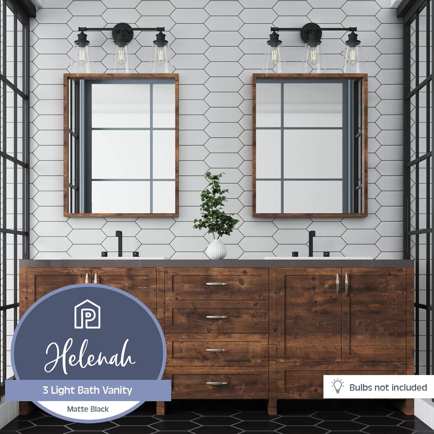 Prominence Home 51562-01 Helenah Wall Mount Bath Vanity, Matte Black