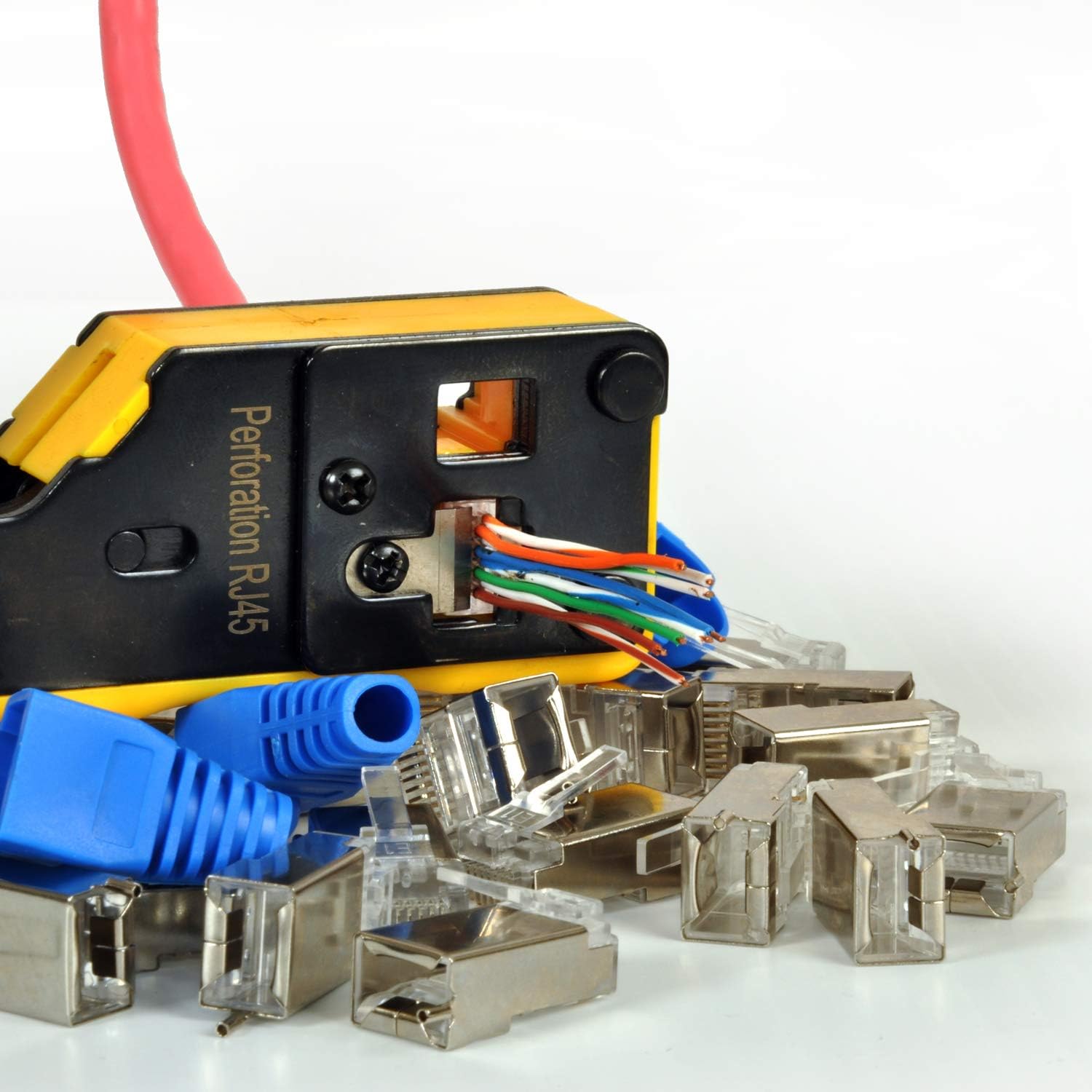 Platinum Connector professional HD form-factor RJ45 crimp tools: Pass-Through crimper makes UTP/FTP Cable connector assembly much easier and rock solid