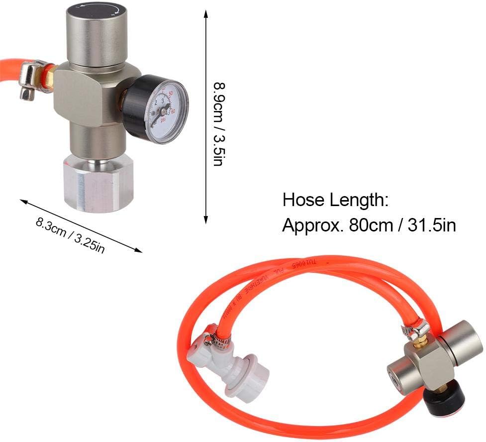Tr21x4 CO2 Mini Gas Regulator Keg Stainless Steel Mini Gas Regulator Co2 Regulator Adapter Pressure Gauge Charger Kit Soda Accessories