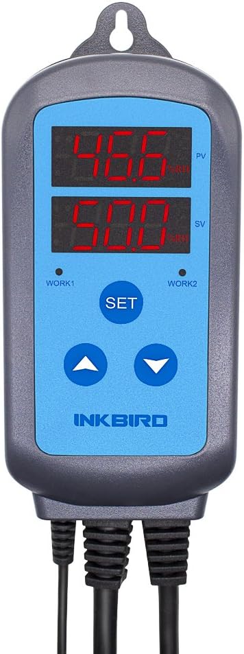 Inkbird Combination Humidity Controller IHC200 Temperature Controller ITC308 Stage Pre Wired AC Dual Stage Outlet Thermostat Humidistat Cooling Heating Humidifier Dehumidifier