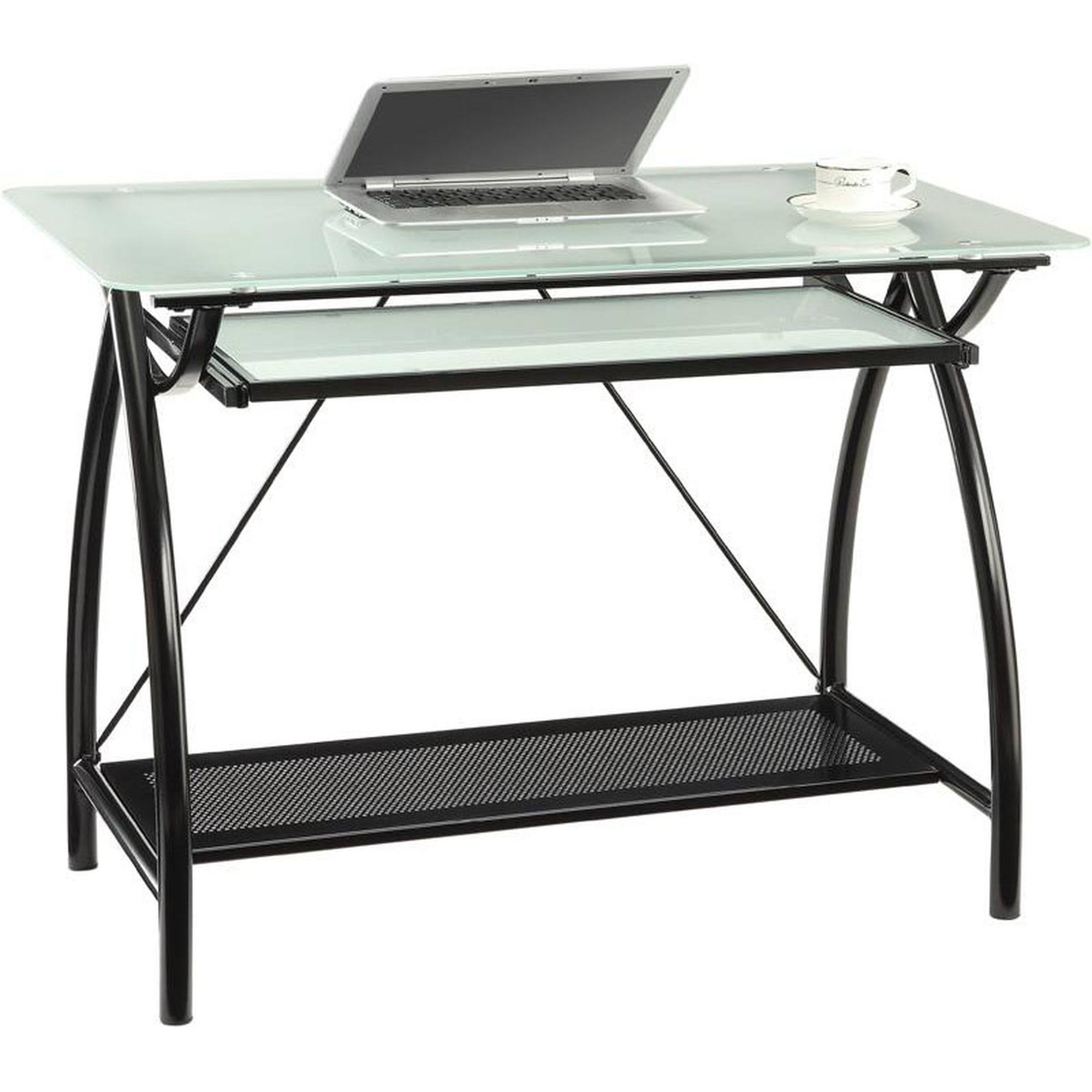 OSP Designs Standard Computer Desk, Black/Transparent