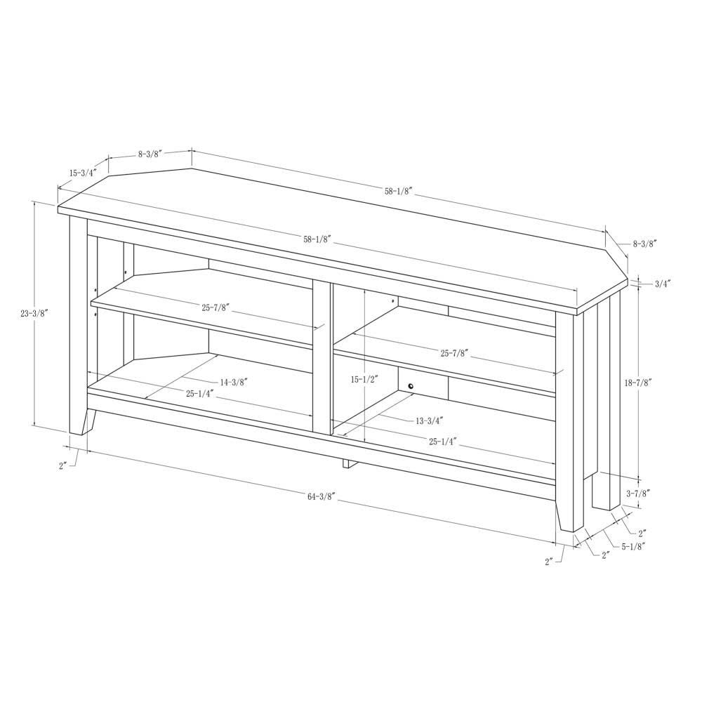 Walker Edison Black Corner TV Stand (Accommodates TVs Up to 55-in) | LW58CCRBL