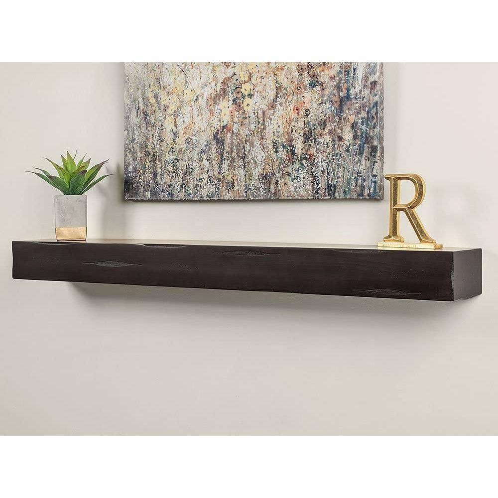 Breckenridge 48x22 inch Fireplace Mantel Shelf - Espresso Distressed