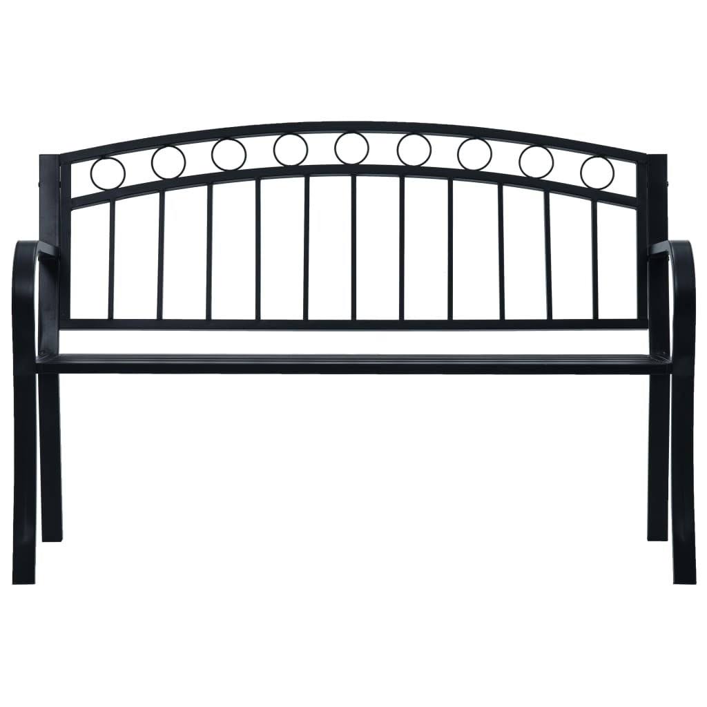 vidaXL Garden Bench 49.2x22 Black Steel, 47945