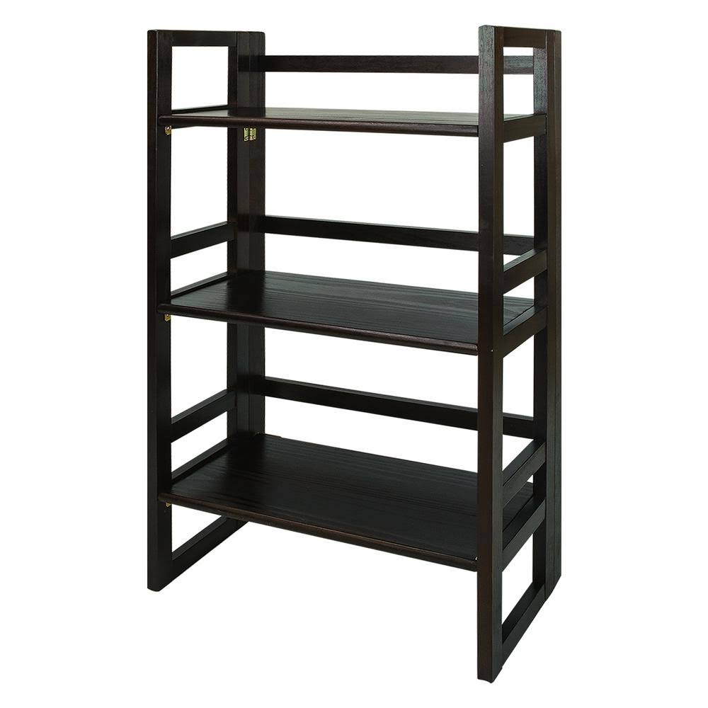 Casual Home 37 in. Natural New Wood 3-Shelf Etagere Bookcase with Open Back