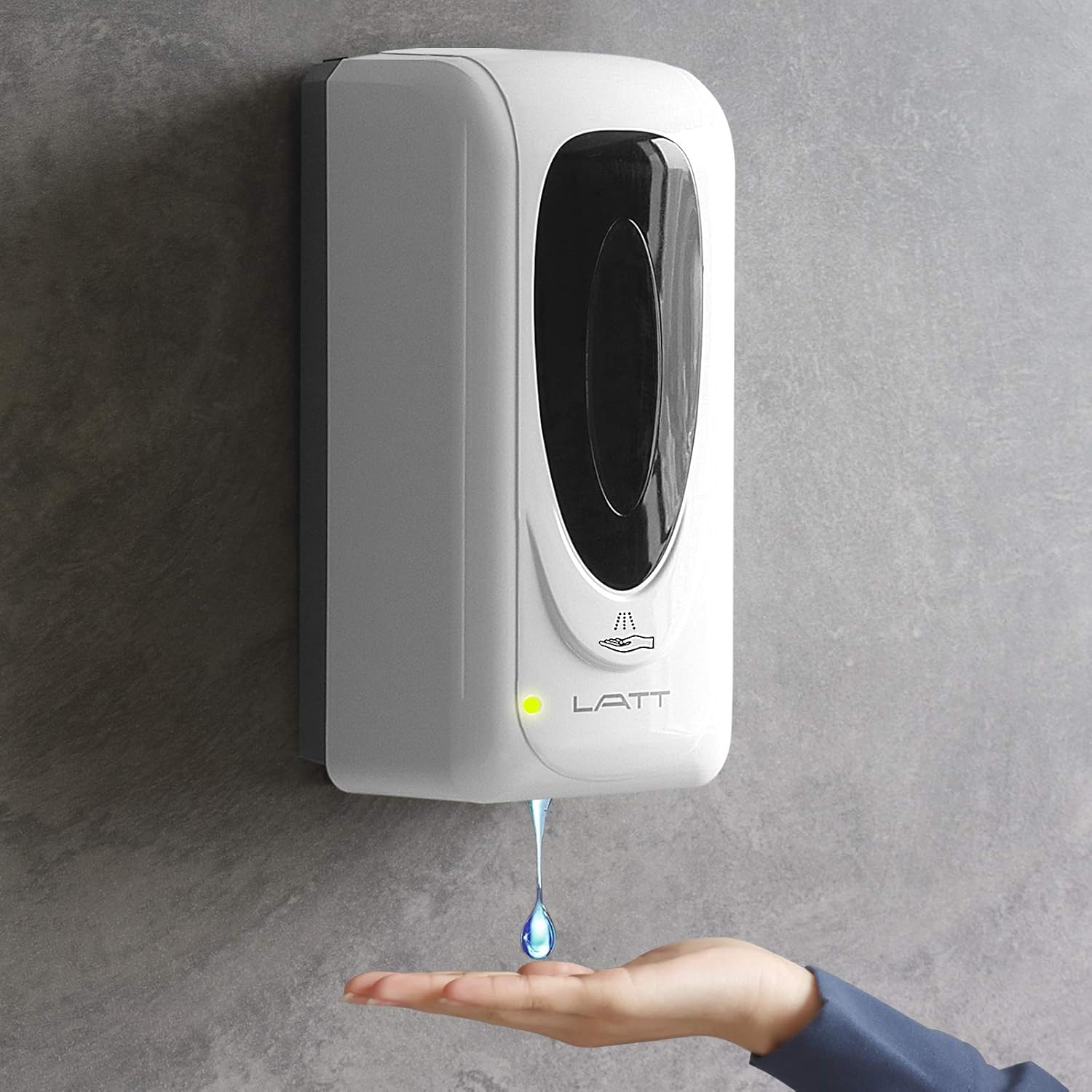 LATT Automatic Hand Sanitizer Dispenser Wall Mount, 1000ml Touchless Hand Sanitizer Dispenser for Commercial Industrial Hospitals Office Public, Automatic Liquid Alcohol Sprayer (Oval) Pack of 2