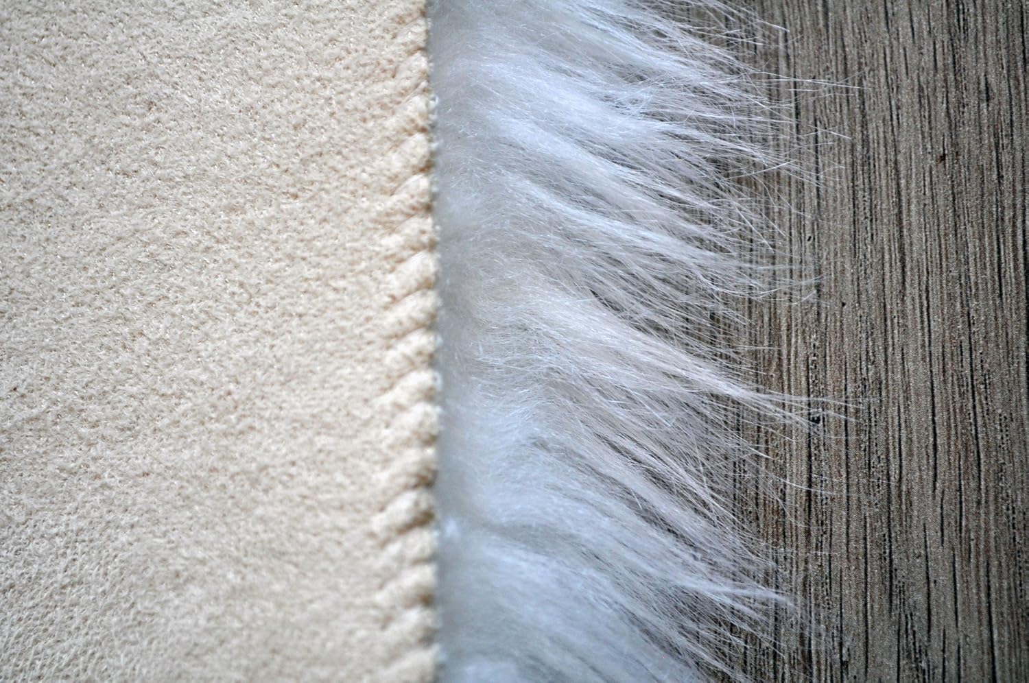 kroma Carpets Machine Washable Faux Sheepskin White Star Area Rug