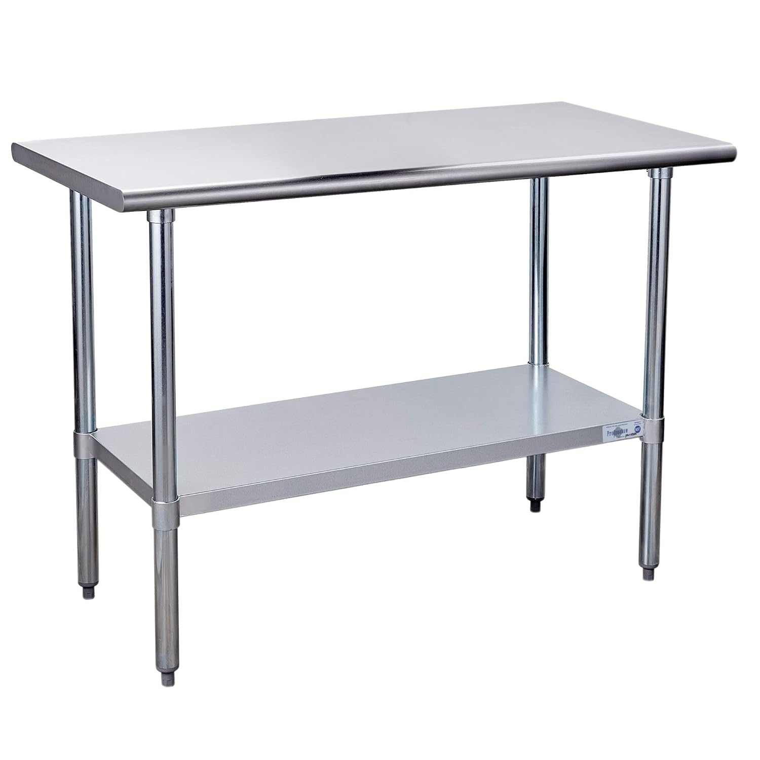 Profeeshaw Stainless Steel Prep Table NSF Commercial Work Table with Backsplash and Undershelf for Kitchen Restaurant 24&times;72 Inch
