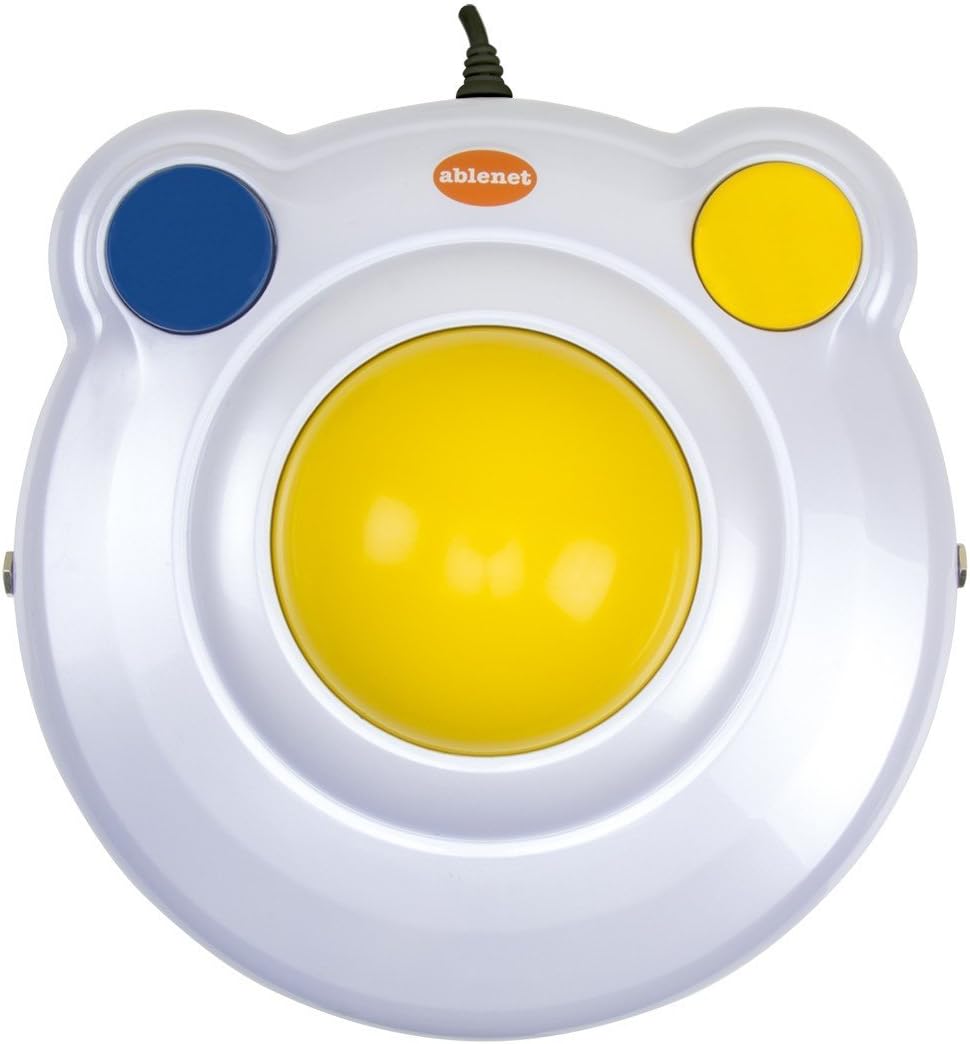 BIGtrack 2.0 Trackball - for Users who Lack Fine Motor Skills to Use a Mouse. A Big 3 inches Trackball With 2 Blue (Left and Right Mouse) Buttons (Renewed)