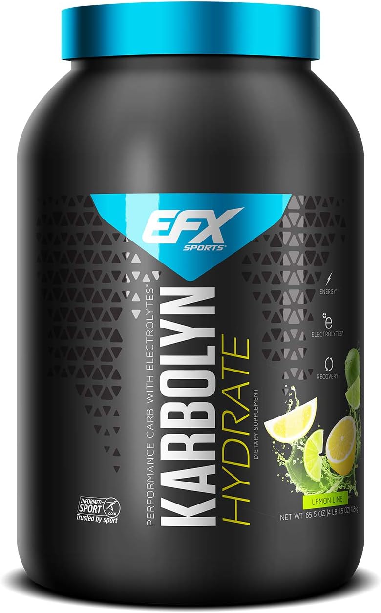 EFX Sports Karbolyn Hydrate | Sugar-Free Sports Drink | Carbohydrate Supplement Powder + Electrolytes | Carb Load, Energize, Improve & Recover Faster | Easy to Mix | Lemon Lime (4 LB 1.5 OZ) Pack of 2