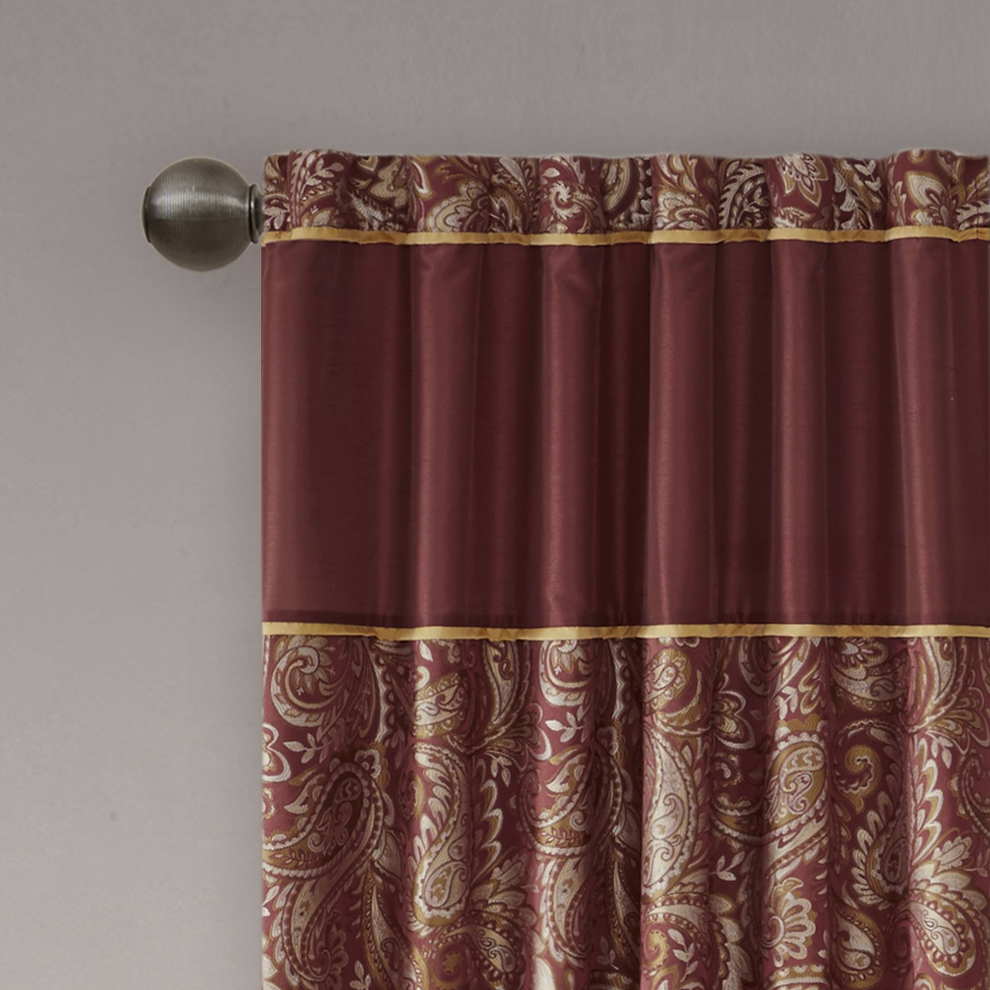 Madison Park Aubrey Jacquard Panel Pair Burgundy