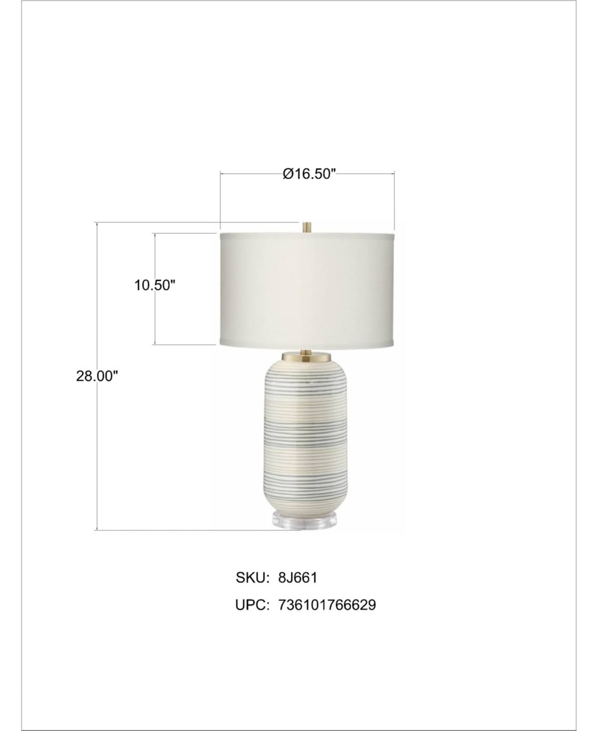 Pacific Coast Striped Adler Table Lamp