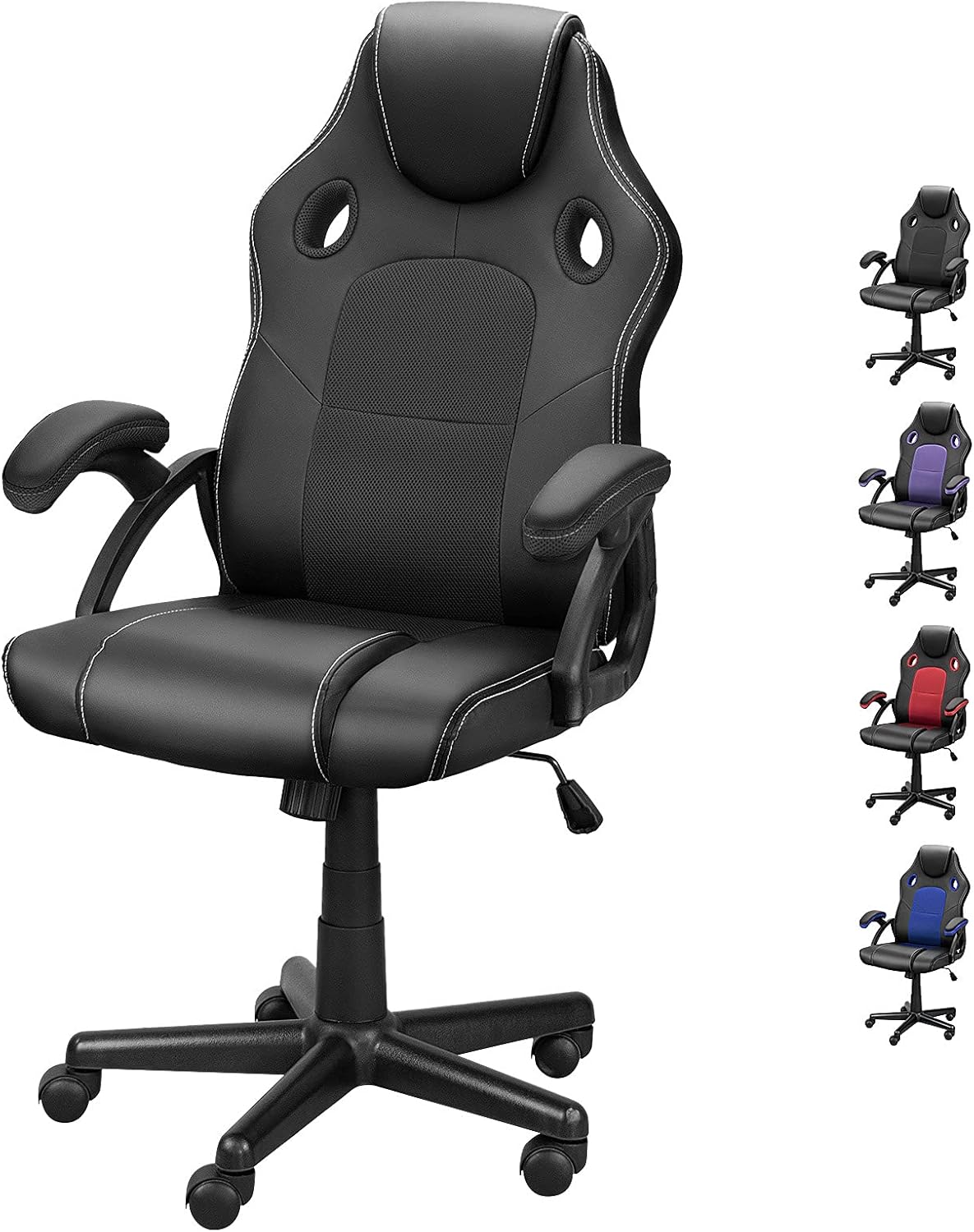DualThunder Gaming Chairs, Home Office Desk Chairs Clearance, Comfortable Cheap Gaming Office Chairs, Computer Chairs Video Game Chairs, Gaming Chairs for Teens Gamer, Swivel Rolling Chairs, Black