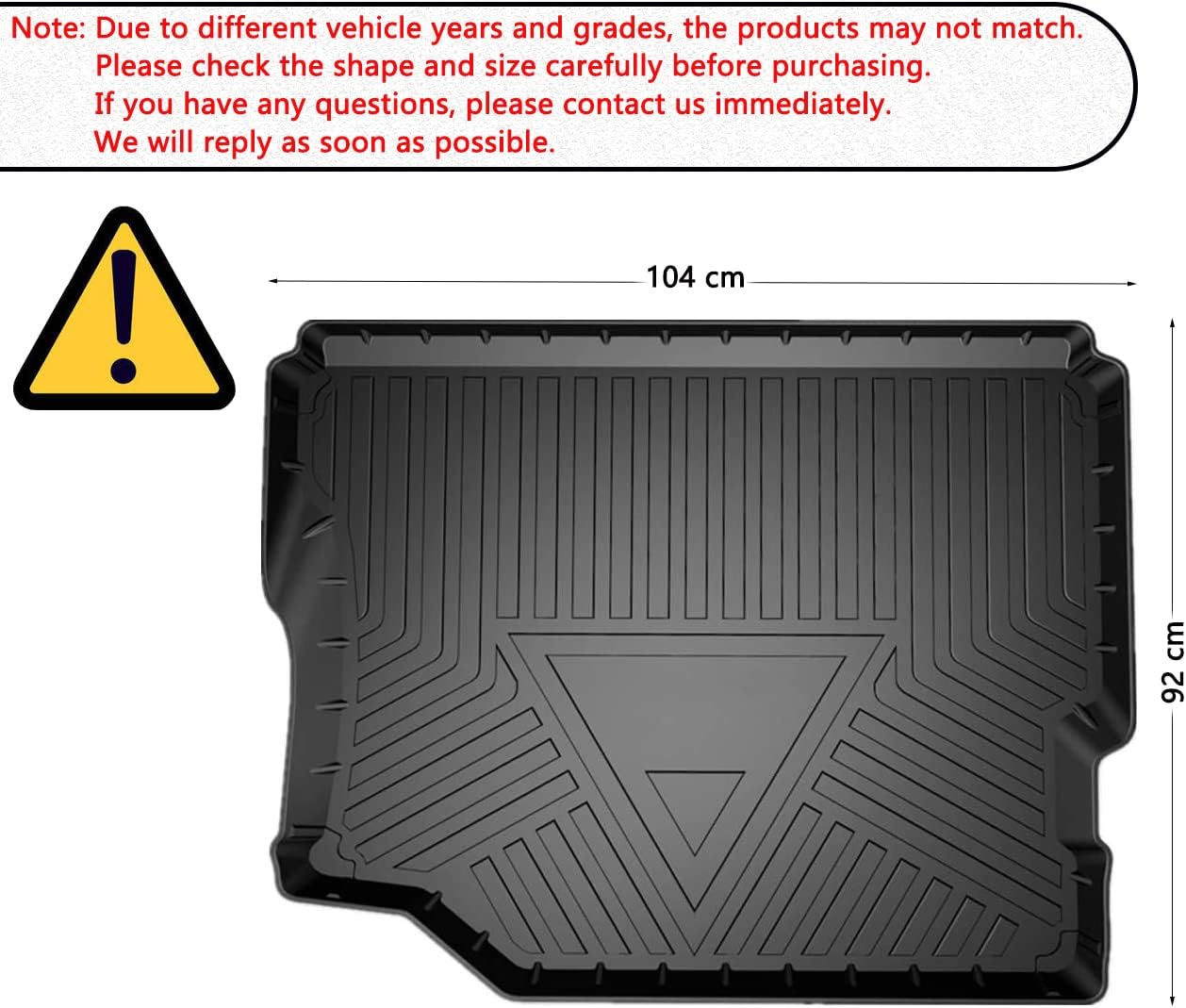 Wrangler JL Cargo Liners，All Weather 3D TPO Waterproof Rear Cargo Tray Trunk Floor Mat Compatible with 2018 2019 2020 2021 Jeep Wrangler JL 4-Door without Subwoofer (JL New Body Style - not JK) Pack of 2