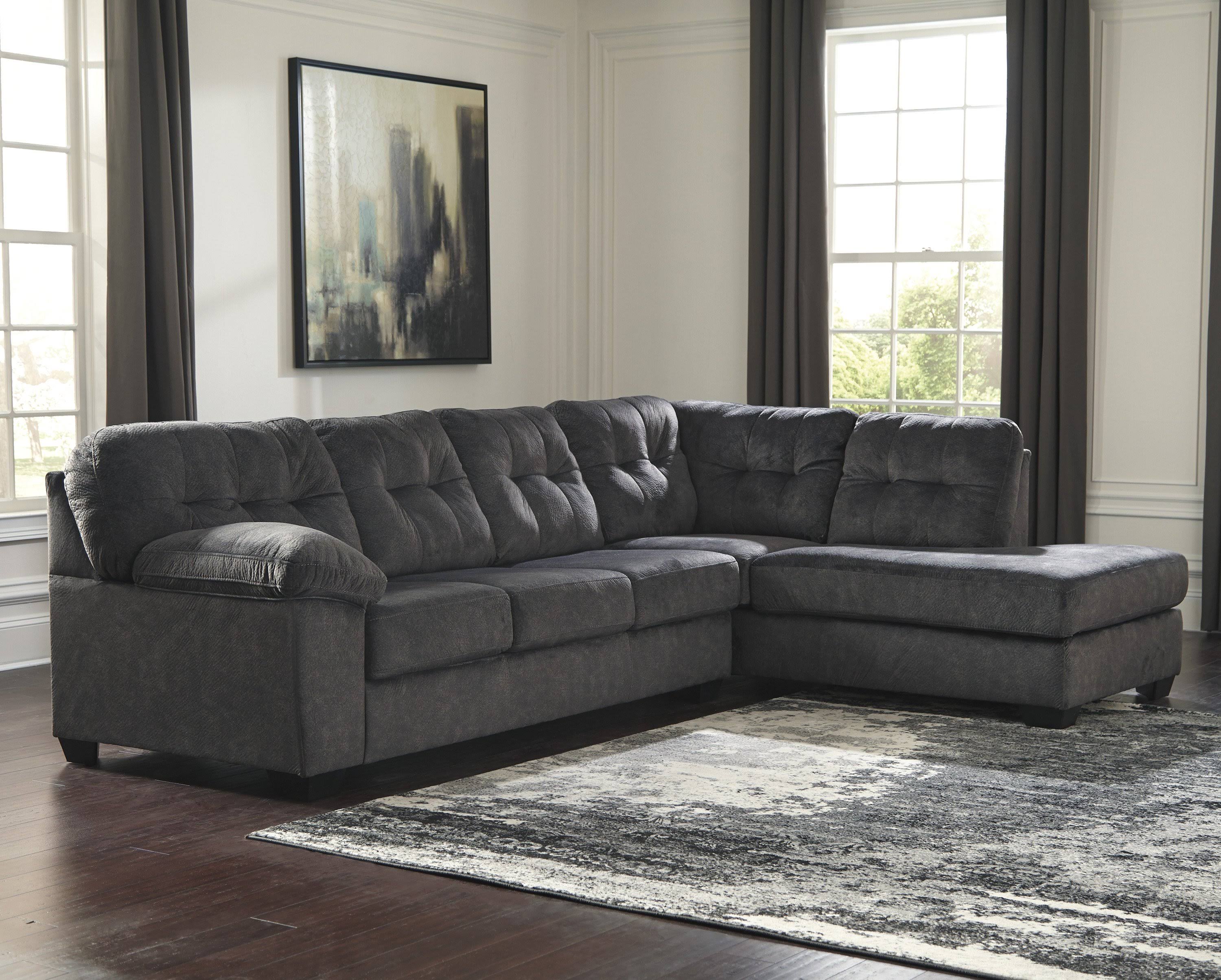 Ashley Signature Design Accrington 2-Pc Granite RAF Sectional Sofa