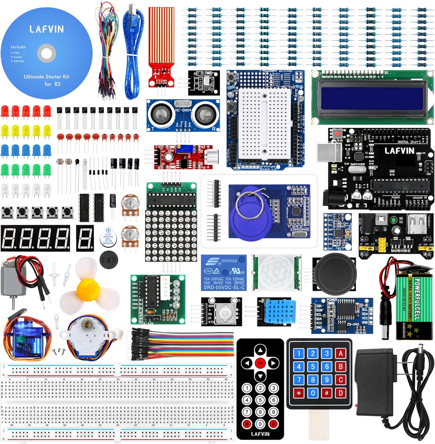 LAFVIN Ultimate Starter kit with R3 Board Mega2560 Mega328 Nano Compatible with Arduino IDE with Tutorial Pack of 2