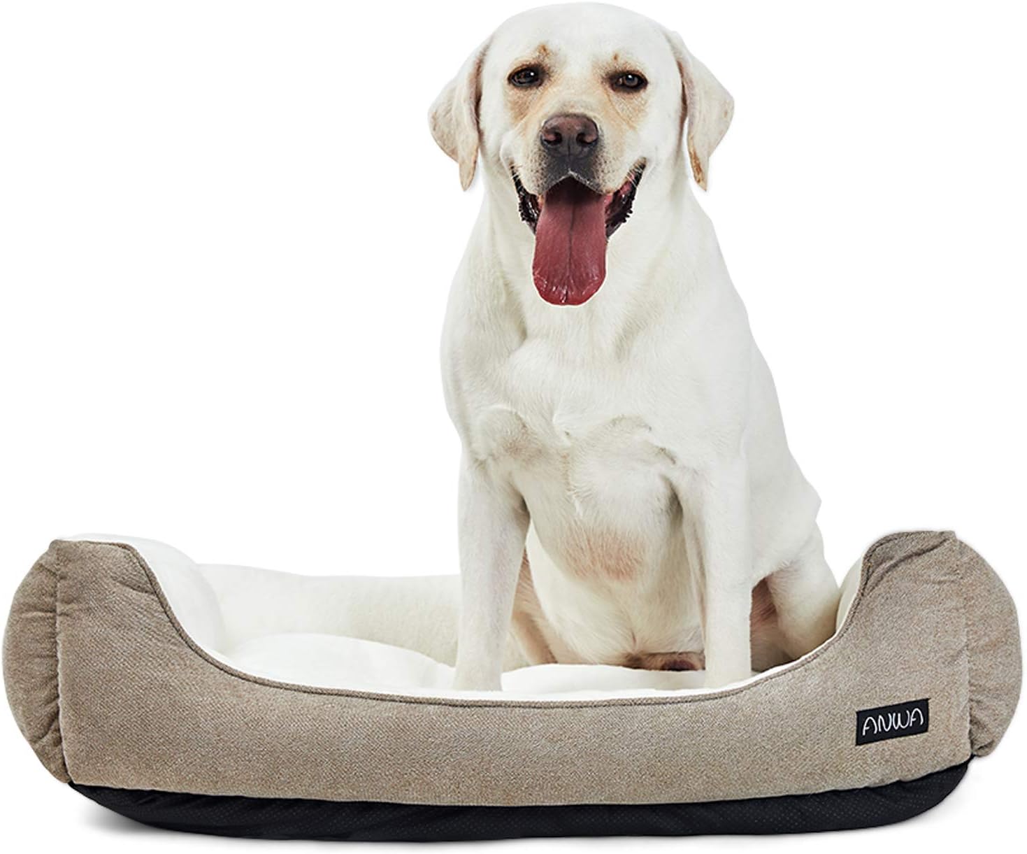 ANWA Durable Dog Bed Machine Washable Medium Dog Bed Square, Comfortable Puppy Dog Bed Medium