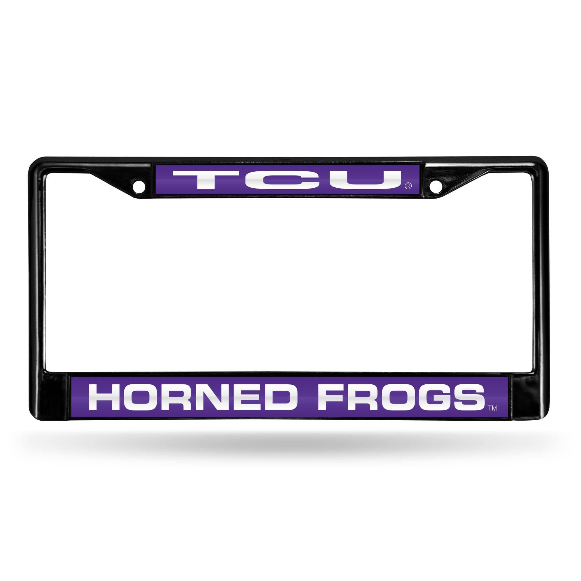 6x22 x 12x22 Black and Purple College TCU Horned Frogs License Plate Cover