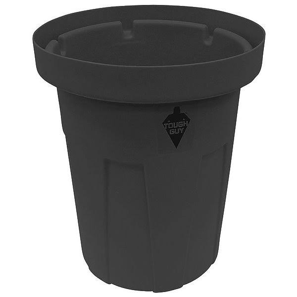 Tough Guy 4YKJ7 35 gal. Polyethylene Round Correctional Facility Trash Can, Open