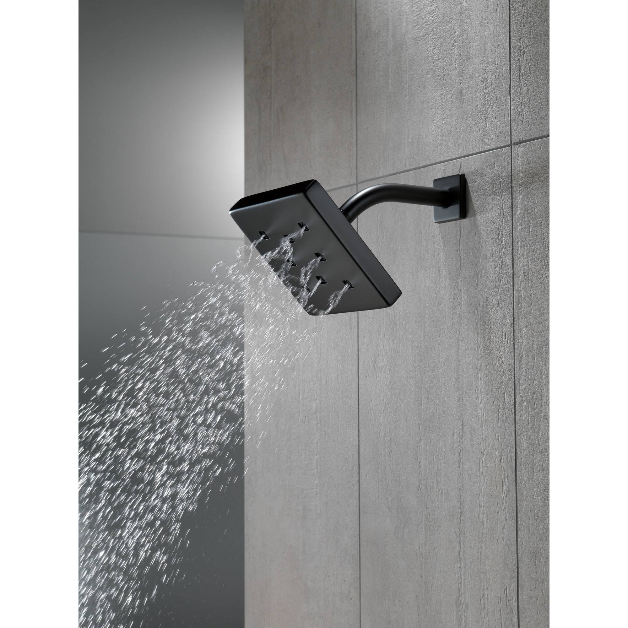 Delta Universal Showering Components 52171-BL H2Okinetic Single-Setting Metal Raincan Shower Head Matte Black