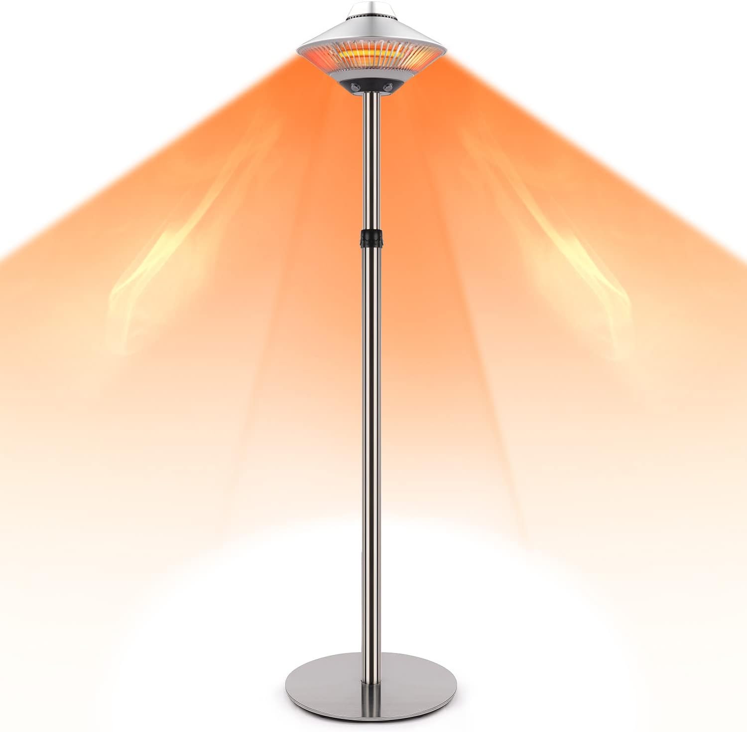 Patio Heater-1500W Outdoor Electric Heater, Outdoor Infrared Heater with Tip Over Protection, Instant Warm, Free Standing Indoor/Outdoor Heater IP55 Waterproof for Yard, Garden, Garage, Black