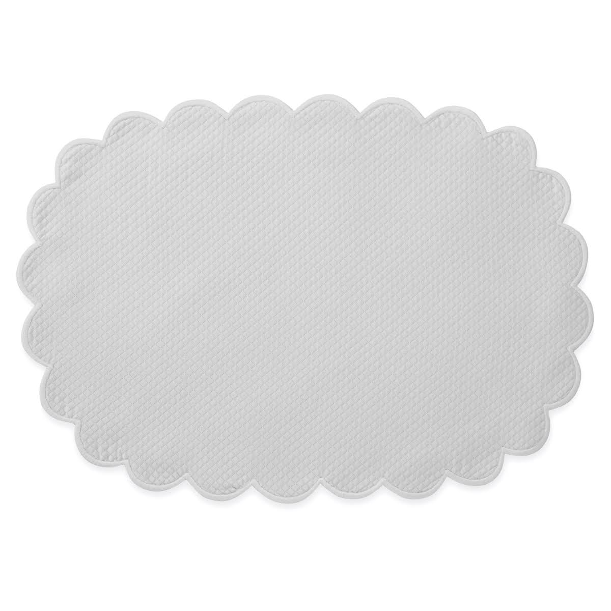 Matouk Savannah Gardens Placemat 13x22 x 19x22 Oval, Set of 4 - Silver/Silver