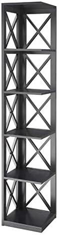 Scranton & Co 5 Shelf Corner Bookcase in Black