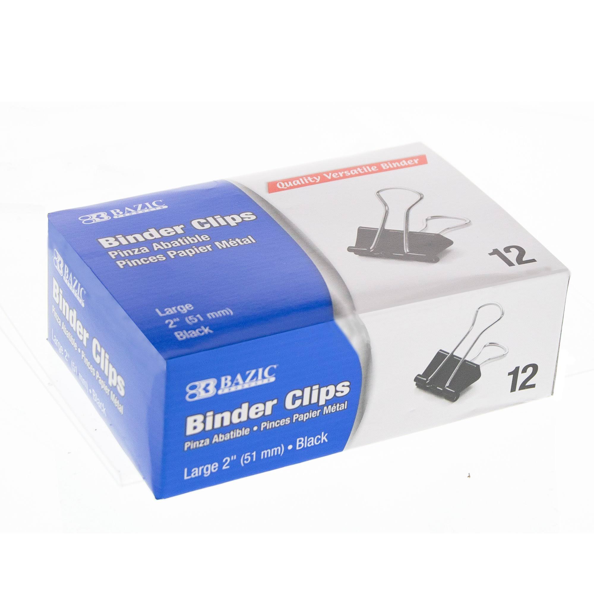 Bazic 267 Large 2 inch (51mm) Black Binder Clip (12/BOX) Pack of 12