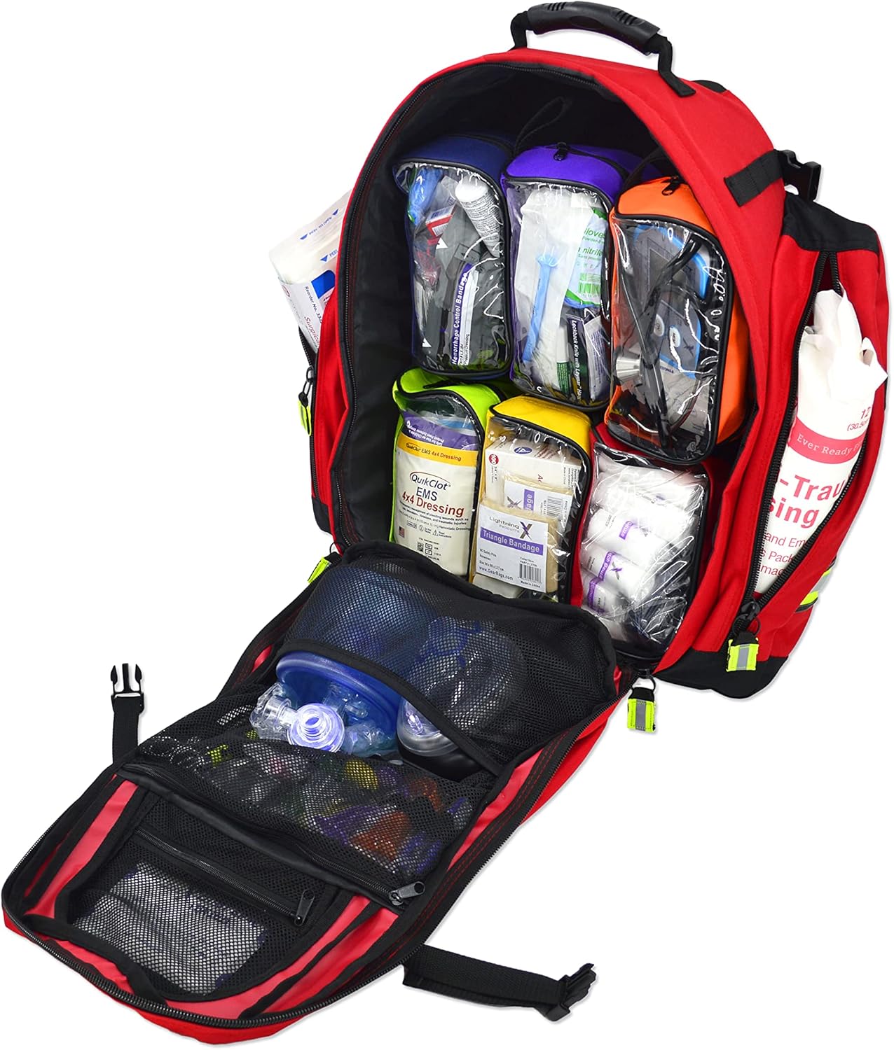 Lightning X TacMed Modular ALS O2 Trauma Backpack w/ Premium Stocked Fill Kit F - RED