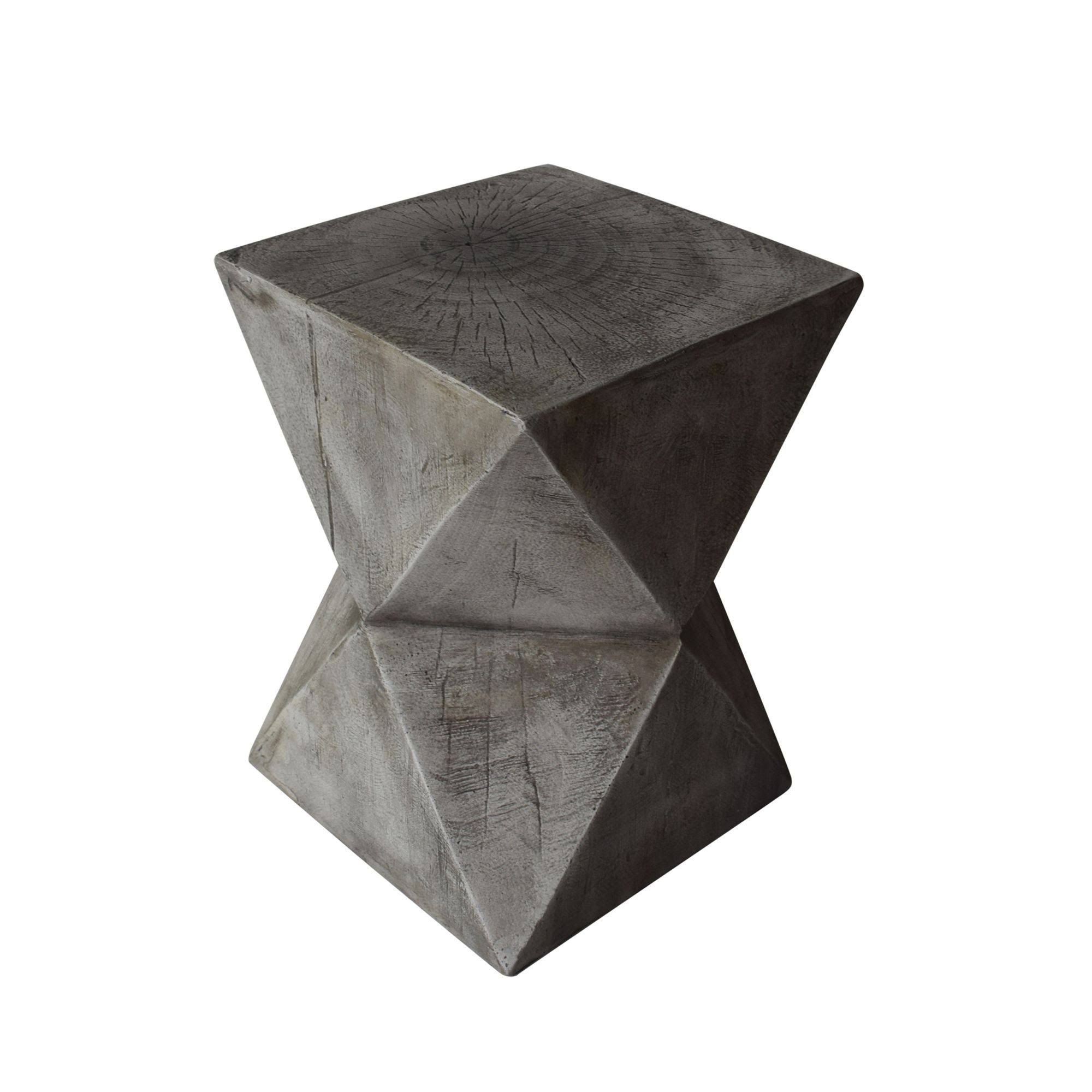 17.75x22 Gray Contemporary Accent Table with Twisting Edges