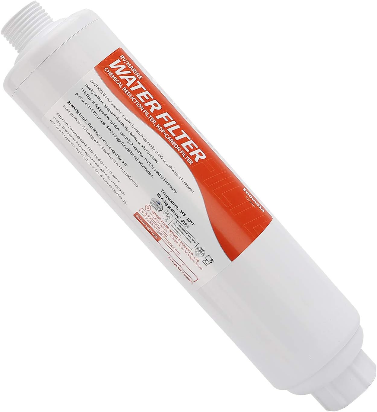 Solimeta 2 Pack RV Marine Inline Water Filter with Flexible Hose Protector, Drinking & Washing Filter, Garden Hose Water Filter