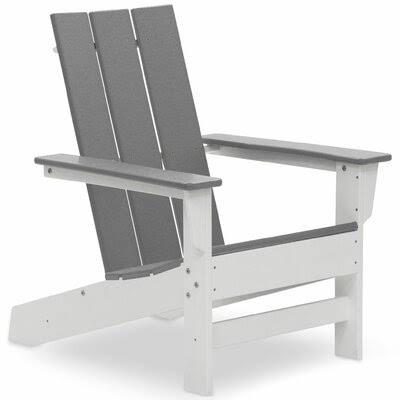 Aviana Plastic/Resin Adirondack Chair Wade Logan Color: White/Light Gray
