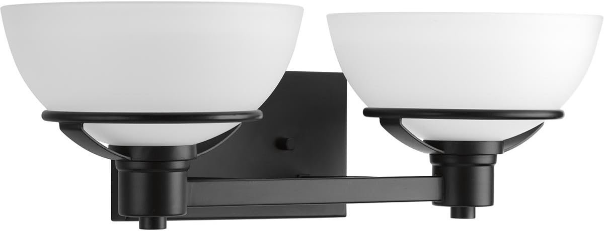 Progress Lighting P300033-031 Domain Two-Light Bath, Black Pack of 2