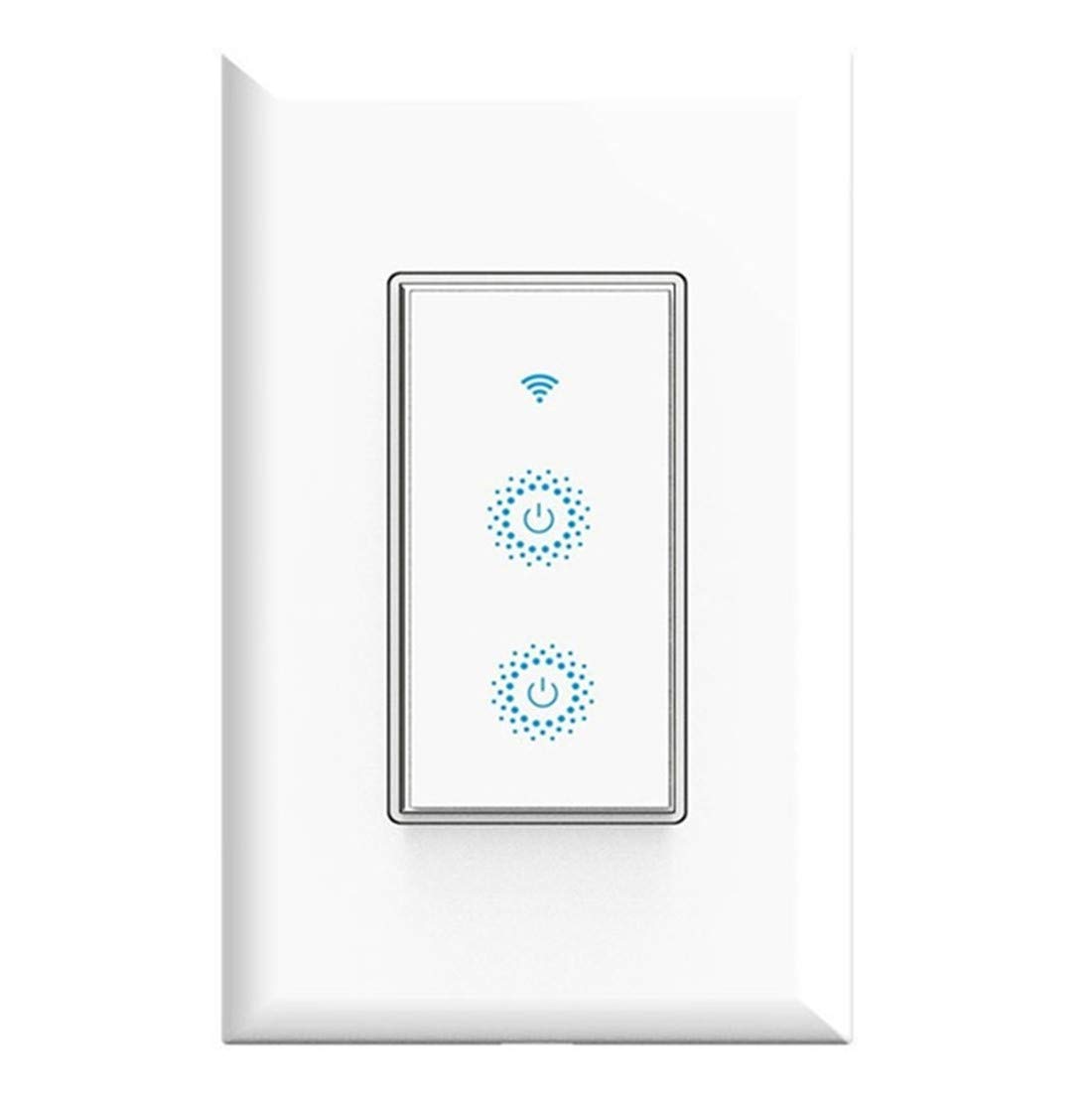 Nexete Smart Wi-Fi Double Light Switch, 2 in1 Single Pole Switch Compatible with Alexa Google Assistant & IFTTT,Remote Control, Timing Function No Hub Required (1-Pack Double Smart Switch) Pack of 2