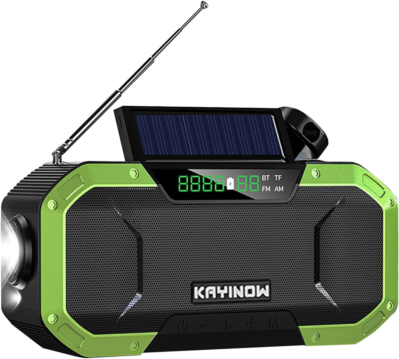 Emergency Radio,Geevorks Portable Hand Crank Radio/Dynamotor IPX6 Waterproof,Emergency Solar Radio with SOS Alarm,Solar Charging, Hand Crank & Battery Operated,Green+Black Pack of 2