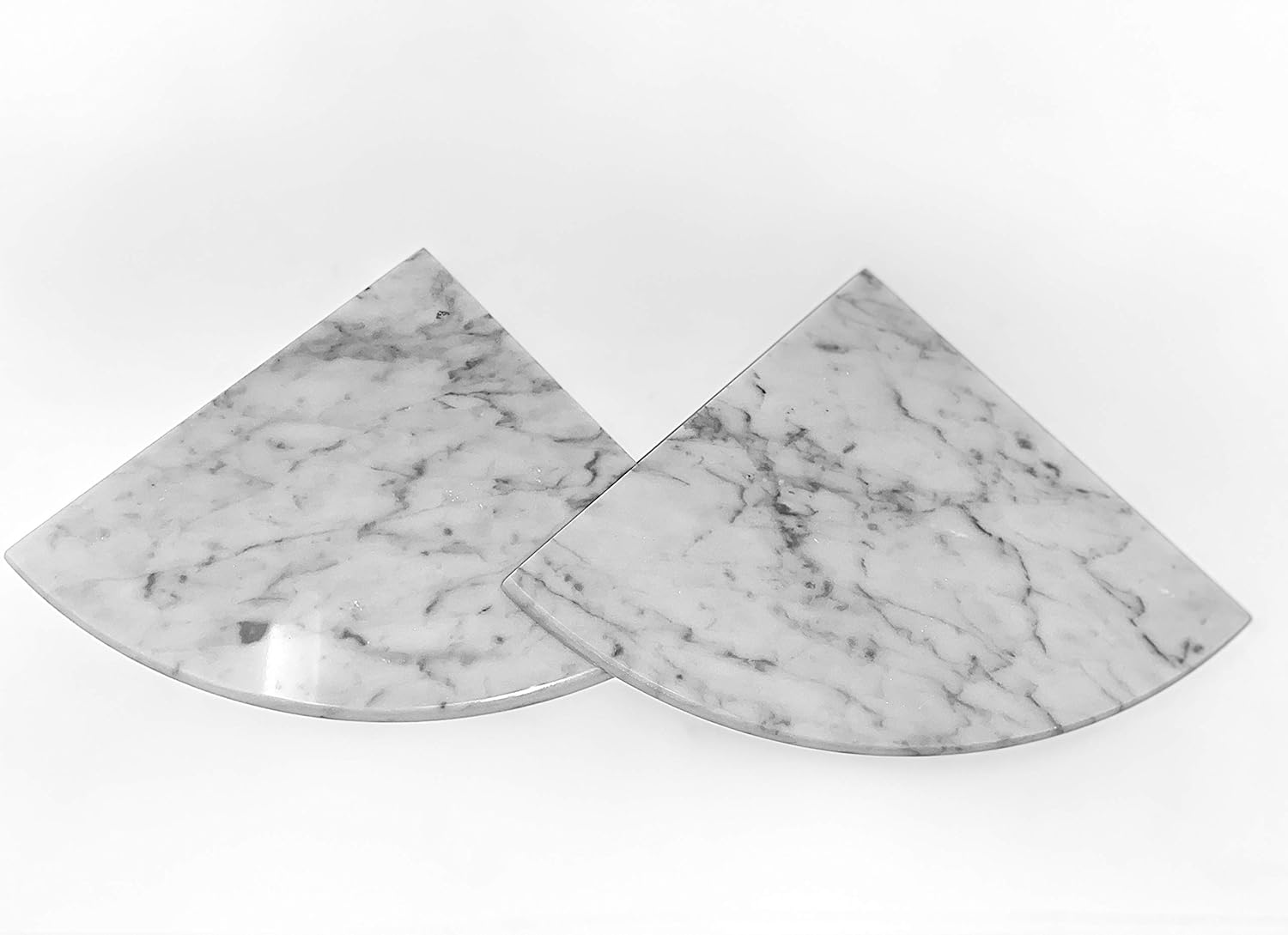 Premium Quality Italian Carrara Marble Corner Shelf Polished 9 Inch (2) Pack of 2
