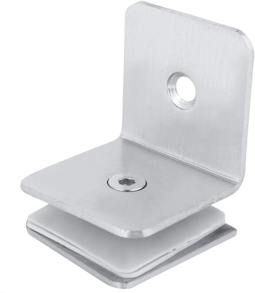 90 Degree Shower Door Square Fixed Clamp with Large Leg,Glass Door Brackets Support,Shower Doors Partition Hinge, Stainless Steel Polished Chrome