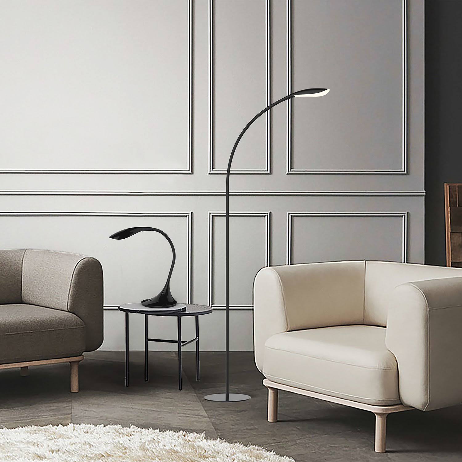 Rylie 15.8&rdquo; LED Desk Lamp and Haven 58.3&rdquo; LED Floor Lamp - Black