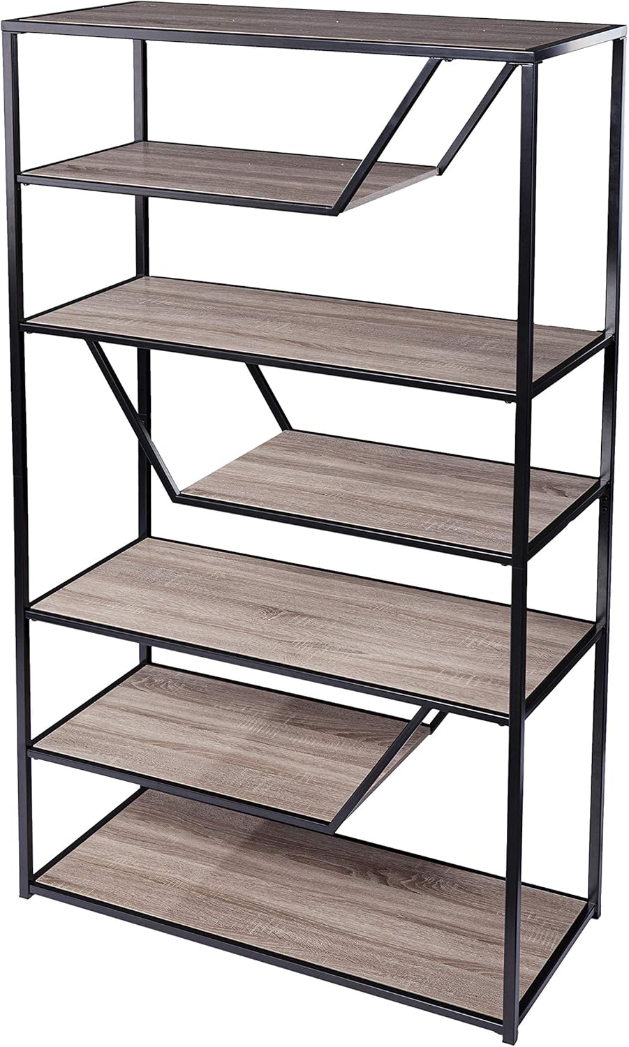 SEI Furniture Barsby Modern Farmhouse Etagere, Black/Oak