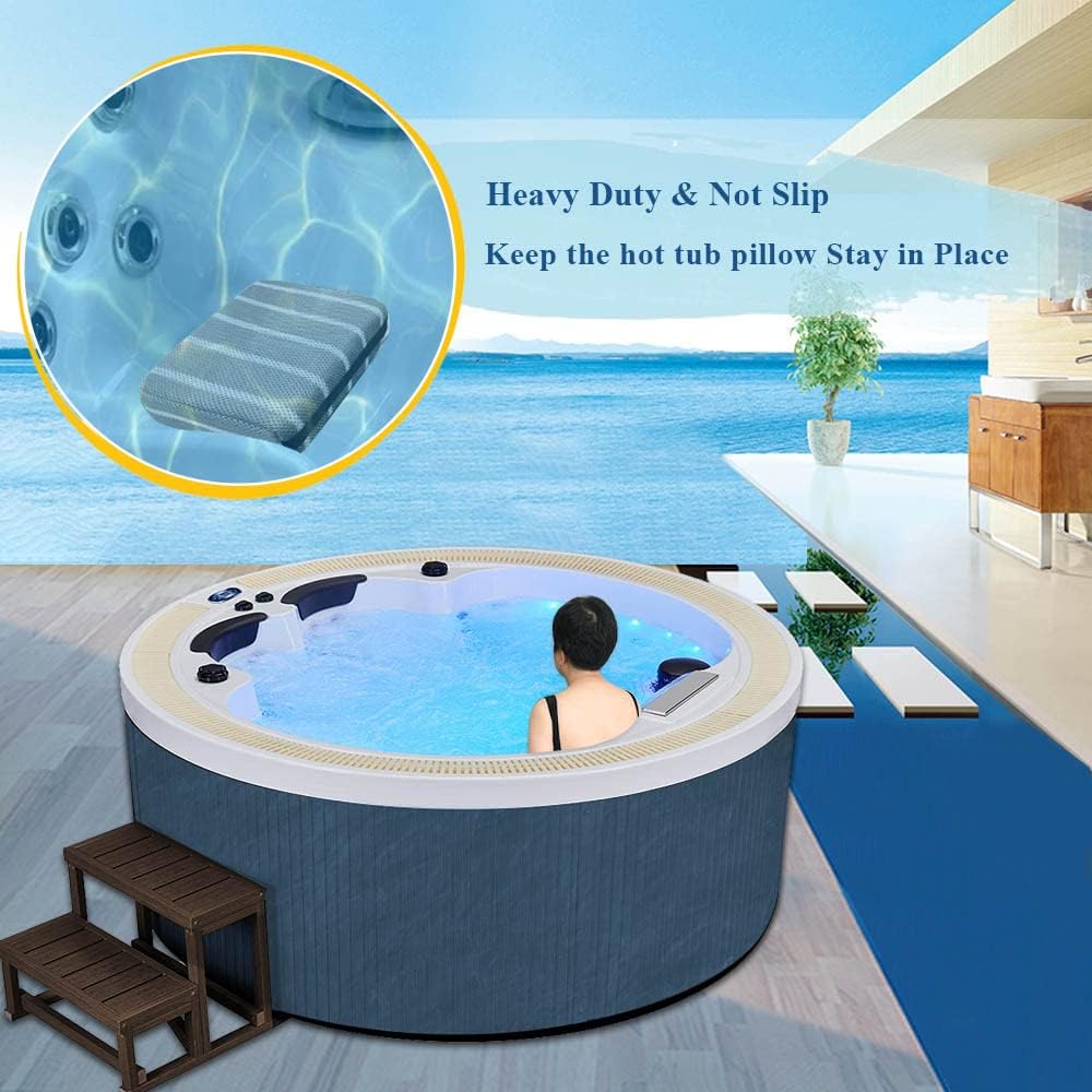 KAVIL Hot Tub Booster Seat Pillow Hot Tub Accessories for Adults Spa Pillows for Outdoor Hot Tub Seat Cushion Inflatable Blow Up Hot Tub Bathtub Weighted Pad