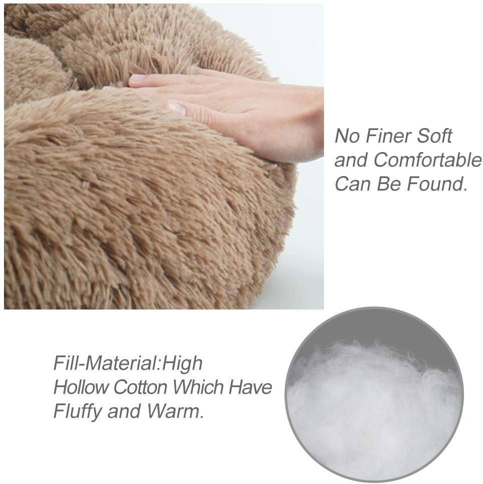 Covacure Dog Bed for Small Dogs - Comfortable Small Round Dog Bed & Ultra Soft Washable Calming Dog Bed and Cats