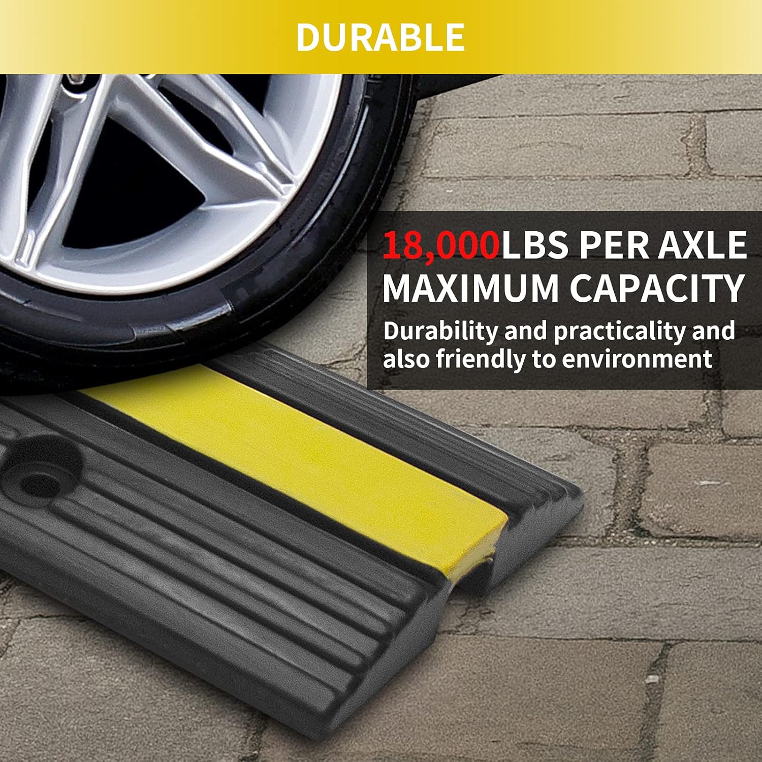 SENDUO 4 Pack of 1 Channel Cable Protector Ramp, Cable Protector with 18,000 lbs Per Axle Load Capacity,0.98