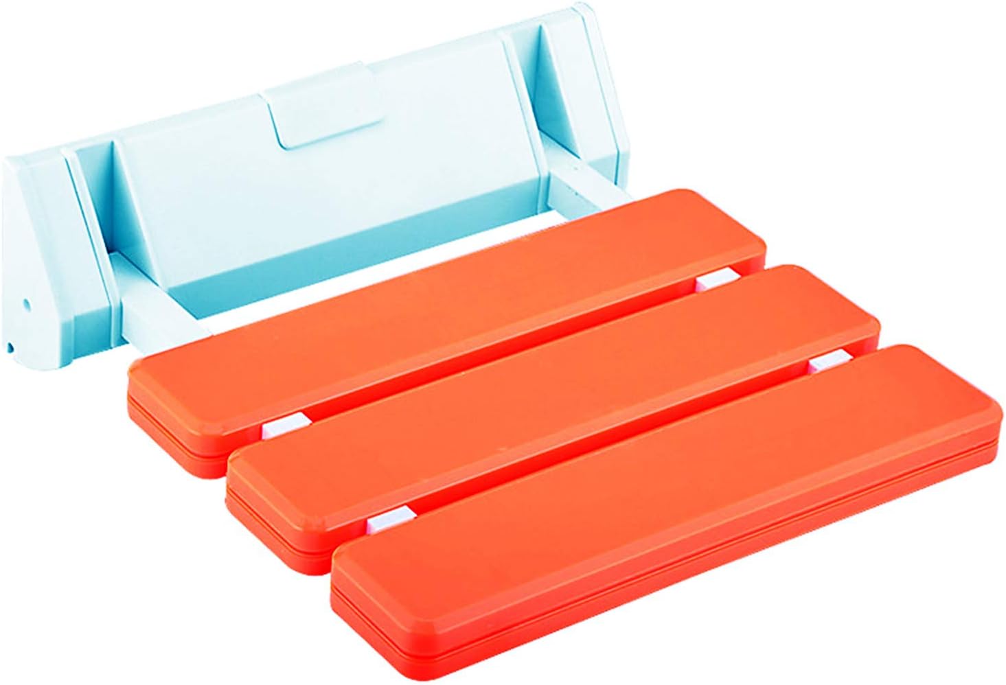 Makidar Folding Shower Seat Bathroom Drop-Leaf Wall Stool (Blue) Pack of 2