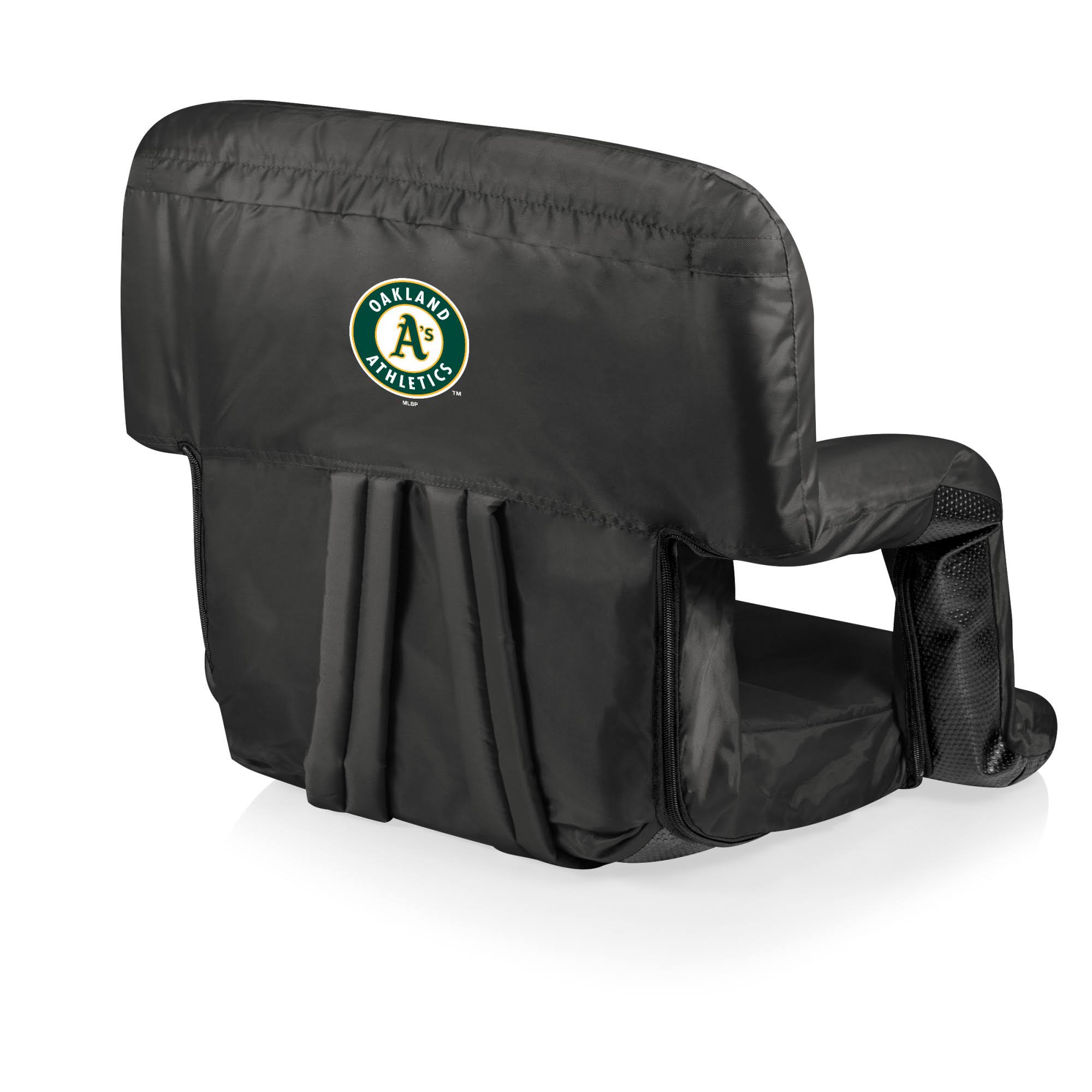 Picnic Time Oakland Athletics Ventura Portable Reclining SEAT, Black