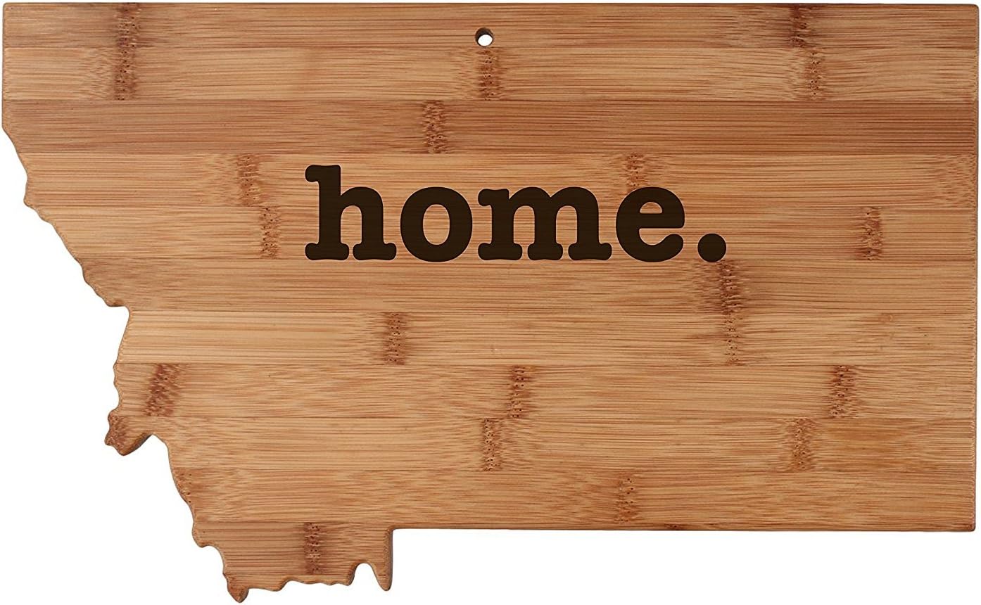 Montana State Shaped Bamboo Wood Cutting Board Engraved home. Personalized For New Family Home Housewarming Wedding Moving Gift Pack of 2