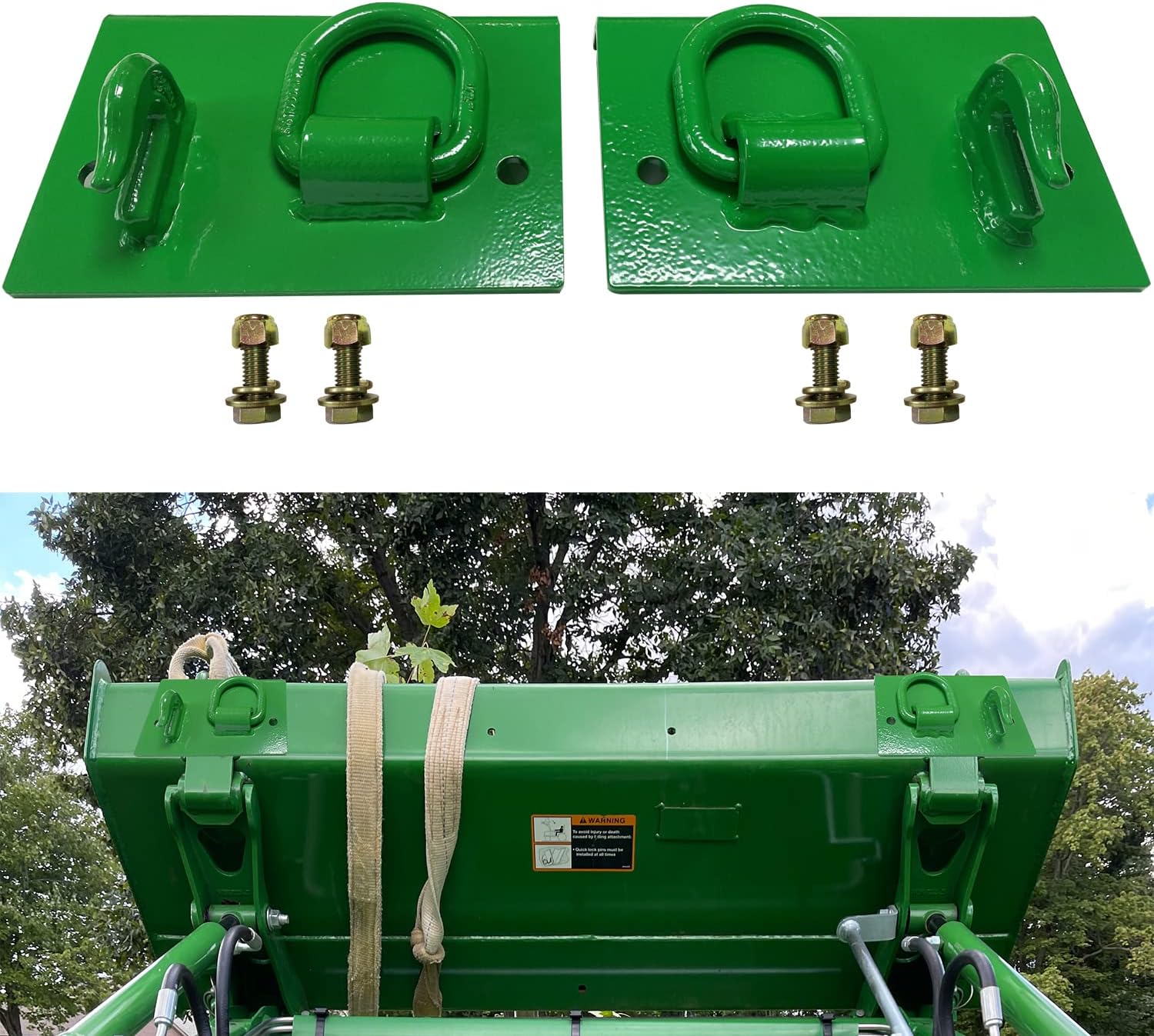 ANISUN John Deere Tractor Bucket Hooks Bolt On Grab Hook Fit for John Deere 1025R 2032R 3320 2520 Loader Bucket Hooks Pack of 2