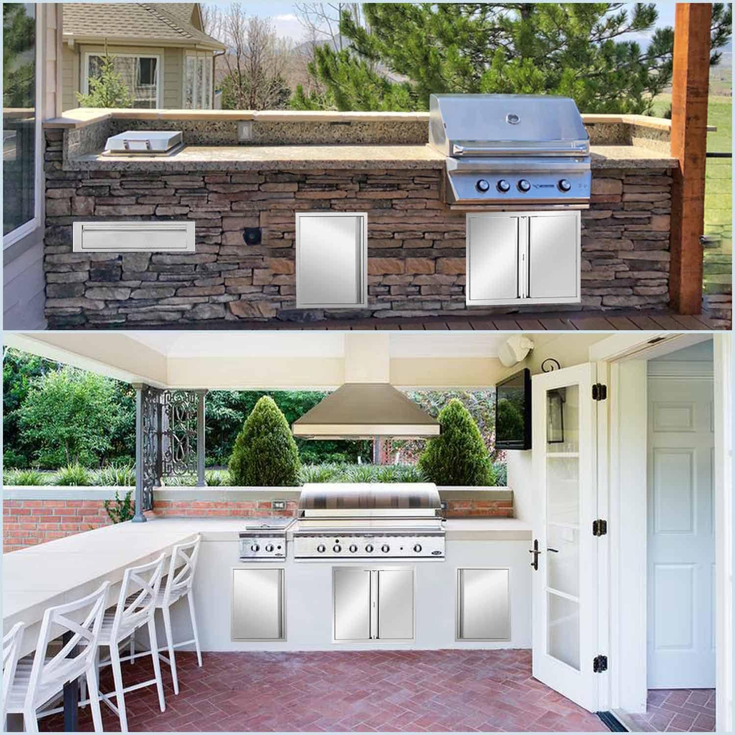 BBQ Single Access Door Stainless Steel 18